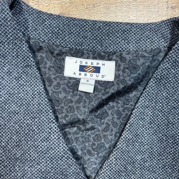 Joseph Abboud Black & Gray Wool Blend Vest size Small - Picture 2 of 4